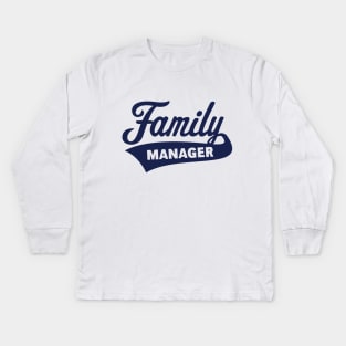 Family Manager / Navy Kids Long Sleeve T-Shirt